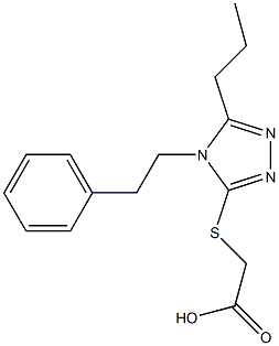 2-{[4-(2-phenylethyl)-5-propyl-4H-1,2,4-triazol-3-yl]sulfanyl}acetic acid 结构式