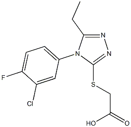 2-{[4-(3-chloro-4-fluorophenyl)-5-ethyl-4H-1,2,4-triazol-3-yl]sulfanyl}acetic acid 结构式