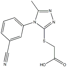 2-{[4-(3-cyanophenyl)-5-methyl-4H-1,2,4-triazol-3-yl]sulfanyl}acetic acid 结构式