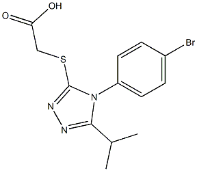 2-{[4-(4-bromophenyl)-5-(propan-2-yl)-4H-1,2,4-triazol-3-yl]sulfanyl}acetic acid 结构式