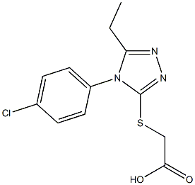 2-{[4-(4-chlorophenyl)-5-ethyl-4H-1,2,4-triazol-3-yl]sulfanyl}acetic acid 结构式