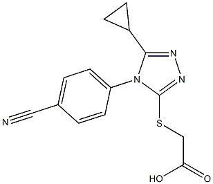 2-{[4-(4-cyanophenyl)-5-cyclopropyl-4H-1,2,4-triazol-3-yl]sulfanyl}acetic acid 结构式