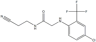 2-{[4-chloro-2-(trifluoromethyl)phenyl]amino}-N-(2-cyanoethyl)acetamide 结构式