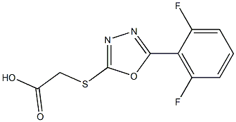 2-{[5-(2,6-difluorophenyl)-1,3,4-oxadiazol-2-yl]sulfanyl}acetic acid 结构式