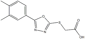 2-{[5-(3,4-dimethylphenyl)-1,3,4-oxadiazol-2-yl]sulfanyl}acetic acid 结构式