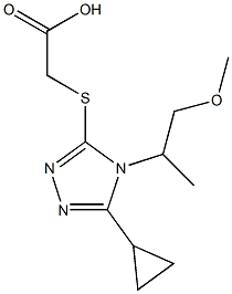 2-{[5-cyclopropyl-4-(1-methoxypropan-2-yl)-4H-1,2,4-triazol-3-yl]sulfanyl}acetic acid 结构式