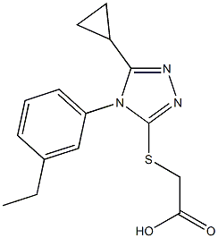 2-{[5-cyclopropyl-4-(3-ethylphenyl)-4H-1,2,4-triazol-3-yl]sulfanyl}acetic acid 结构式