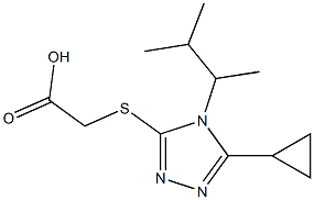 2-{[5-cyclopropyl-4-(3-methylbutan-2-yl)-4H-1,2,4-triazol-3-yl]sulfanyl}acetic acid 结构式