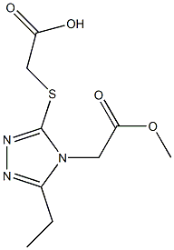 2-{[5-ethyl-4-(2-methoxy-2-oxoethyl)-4H-1,2,4-triazol-3-yl]sulfanyl}acetic acid 结构式