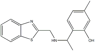 2-{1-[(1,3-benzothiazol-2-ylmethyl)amino]ethyl}-5-methylphenol 结构式