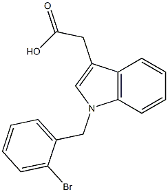 2-{1-[(2-bromophenyl)methyl]-1H-indol-3-yl}acetic acid 结构式