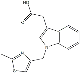 2-{1-[(2-methyl-1,3-thiazol-4-yl)methyl]-1H-indol-3-yl}acetic acid 结构式