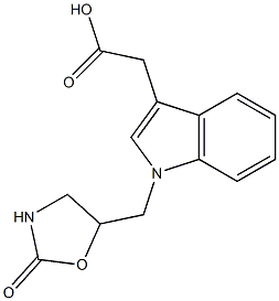 2-{1-[(2-oxo-1,3-oxazolidin-5-yl)methyl]-1H-indol-3-yl}acetic acid 结构式