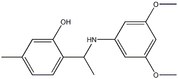 2-{1-[(3,5-dimethoxyphenyl)amino]ethyl}-5-methylphenol 结构式