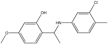 2-{1-[(3-chloro-4-methylphenyl)amino]ethyl}-5-methoxyphenol 结构式