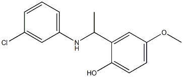 2-{1-[(3-chlorophenyl)amino]ethyl}-4-methoxyphenol 结构式