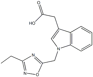 2-{1-[(3-ethyl-1,2,4-oxadiazol-5-yl)methyl]-1H-indol-3-yl}acetic acid 结构式