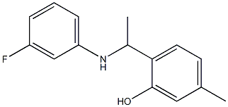 2-{1-[(3-fluorophenyl)amino]ethyl}-5-methylphenol 结构式