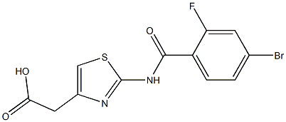 2-{2-[(4-bromo-2-fluorobenzene)amido]-1,3-thiazol-4-yl}acetic acid 结构式