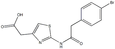 2-{2-[2-(4-bromophenyl)acetamido]-1,3-thiazol-4-yl}acetic acid 结构式