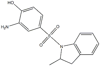 2-amino-4-[(2-methyl-2,3-dihydro-1H-indole-1-)sulfonyl]phenol 结构式