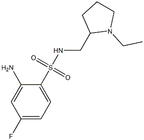 2-amino-N-[(1-ethylpyrrolidin-2-yl)methyl]-4-fluorobenzene-1-sulfonamide 结构式