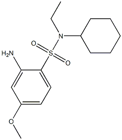 2-amino-N-cyclohexyl-N-ethyl-4-methoxybenzene-1-sulfonamide 结构式