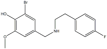 2-bromo-4-({[2-(4-fluorophenyl)ethyl]amino}methyl)-6-methoxyphenol 结构式