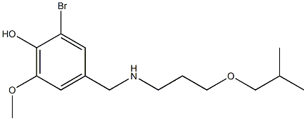 2-bromo-6-methoxy-4-({[3-(2-methylpropoxy)propyl]amino}methyl)phenol 结构式