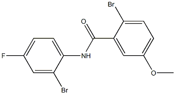 2-bromo-N-(2-bromo-4-fluorophenyl)-5-methoxybenzamide 结构式