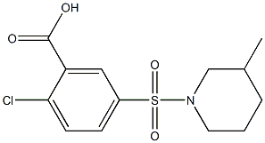 2-chloro-5-[(3-methylpiperidine-1-)sulfonyl]benzoic acid 结构式
