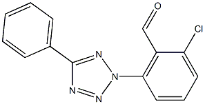 2-chloro-6-(5-phenyl-2H-1,2,3,4-tetrazol-2-yl)benzaldehyde 结构式