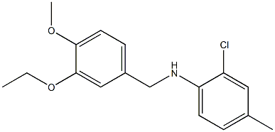 2-chloro-N-[(3-ethoxy-4-methoxyphenyl)methyl]-4-methylaniline 结构式