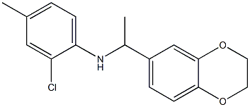 2-chloro-N-[1-(2,3-dihydro-1,4-benzodioxin-6-yl)ethyl]-4-methylaniline 结构式