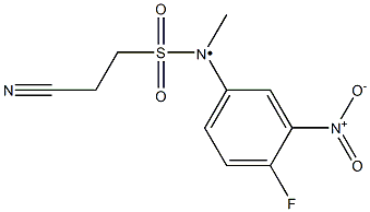 2-cyano-N-(4-fluoro-3-nitrophenyl)-N-methylethane-1-sulfonamido 结构式