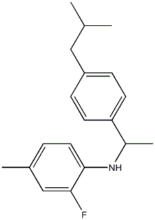 2-fluoro-4-methyl-N-{1-[4-(2-methylpropyl)phenyl]ethyl}aniline 结构式