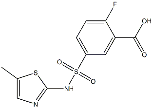 2-fluoro-5-[(5-methyl-1,3-thiazol-2-yl)sulfamoyl]benzoic acid 结构式