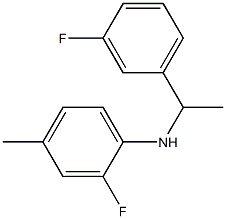 2-fluoro-N-[1-(3-fluorophenyl)ethyl]-4-methylaniline 结构式