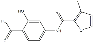 2-hydroxy-4-[(3-methyl-2-furoyl)amino]benzoic acid 结构式