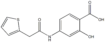 2-hydroxy-4-[(thien-2-ylacetyl)amino]benzoic acid 结构式