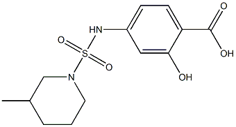 2-hydroxy-4-{[(3-methylpiperidine-1-)sulfonyl]amino}benzoic acid 结构式