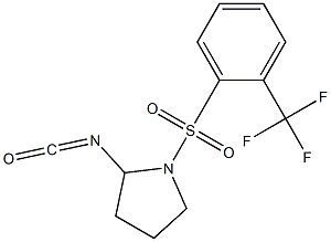 2-isocyanato-1-{[2-(trifluoromethyl)benzene]sulfonyl}pyrrolidine 结构式