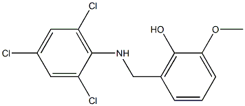 2-methoxy-6-{[(2,4,6-trichlorophenyl)amino]methyl}phenol 结构式