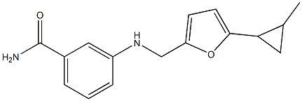 3-({[5-(2-methylcyclopropyl)furan-2-yl]methyl}amino)benzamide 结构式