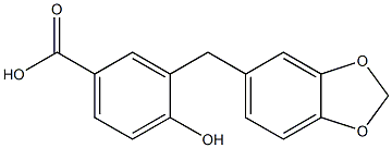 3-(1,3-benzodioxol-5-ylmethyl)-4-hydroxybenzoic acid 结构式