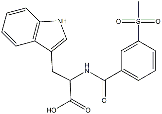 3-(1H-indol-3-yl)-2-{[3-(methylsulfonyl)benzoyl]amino}propanoic acid 结构式