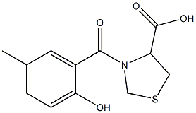 3-(2-hydroxy-5-methylbenzoyl)-1,3-thiazolidine-4-carboxylic acid 结构式