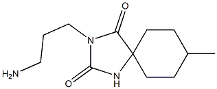 3-(3-aminopropyl)-8-methyl-1,3-diazaspiro[4.5]decane-2,4-dione 结构式