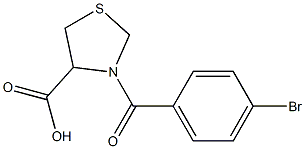 3-(4-bromobenzoyl)-1,3-thiazolidine-4-carboxylic acid 结构式