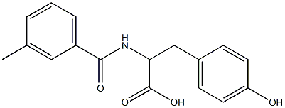 3-(4-hydroxyphenyl)-2-[(3-methylbenzoyl)amino]propanoic acid 结构式